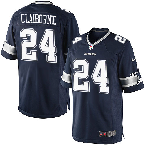 Men's Limited Morris Claiborne Nike Jersey Navy Blue Home - #24 NFL Dallas Cowboys
